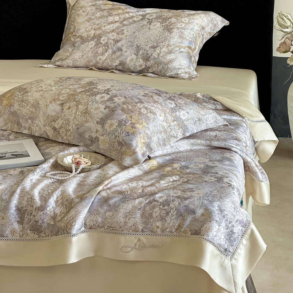 91家纺网 家纺一手货源 找家纺 丽笙被芯 2026新款兰精天丝数码印花Naia镂空夏被夏凉被空调被 卡洛斯-黄