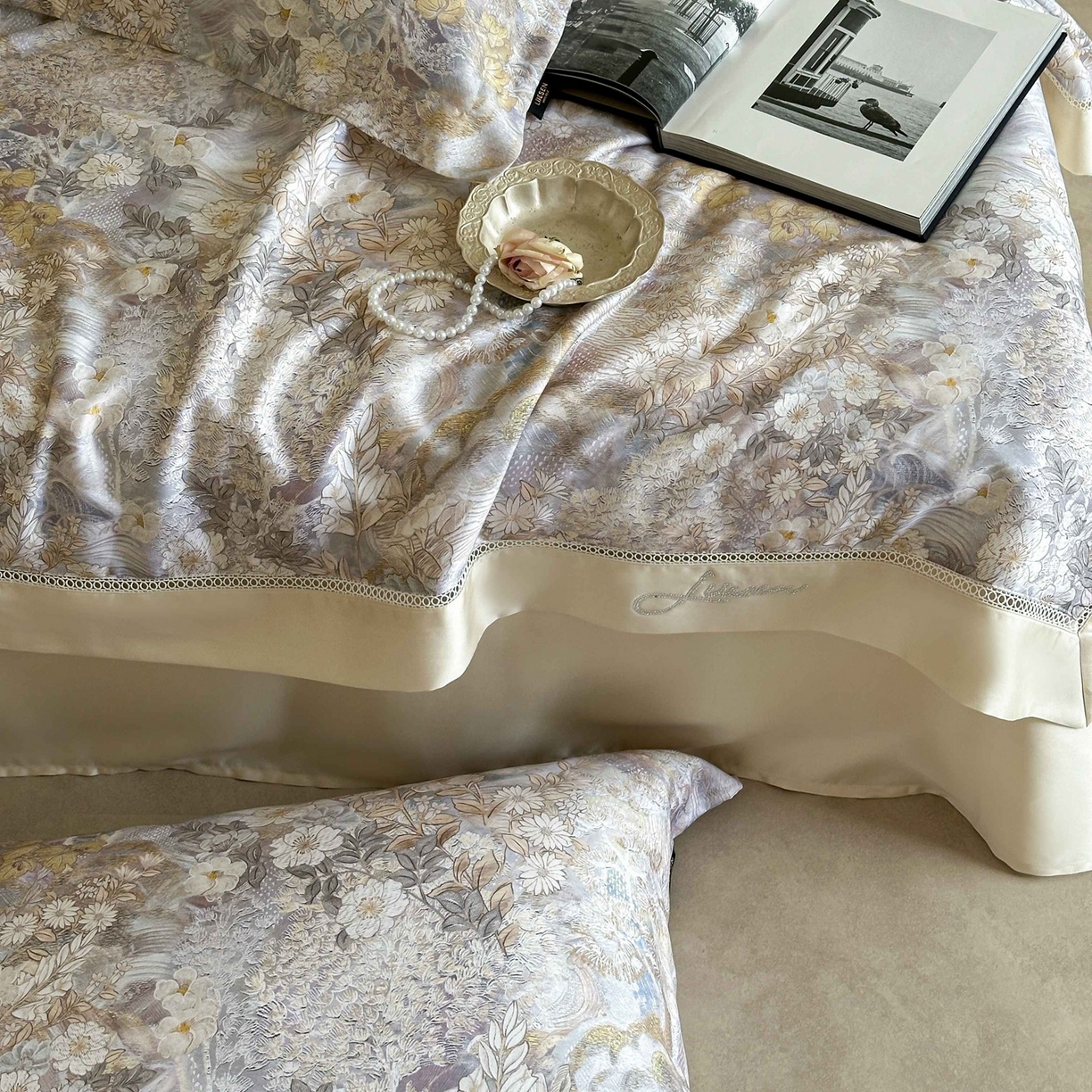 91家纺网 家纺一手货源 找家纺 丽笙被芯 2026新款兰精天丝数码印花Naia镂空夏被夏凉被空调被 卡洛斯-黄