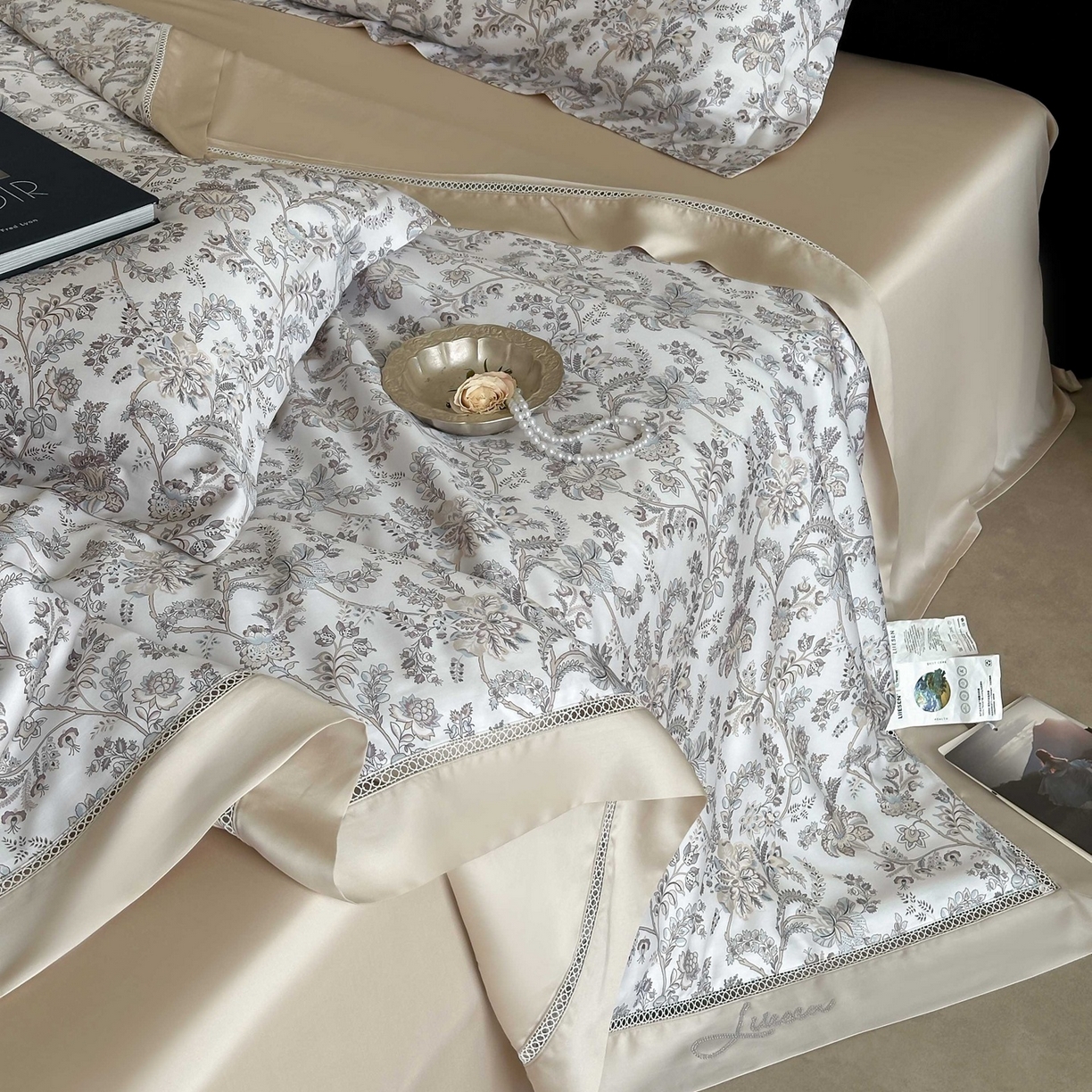 91家纺网 家纺一手货源 找家纺 丽笙被芯 2026新款兰精天丝数码印花Naia镂空夏被夏凉被空调被 卡缇娅