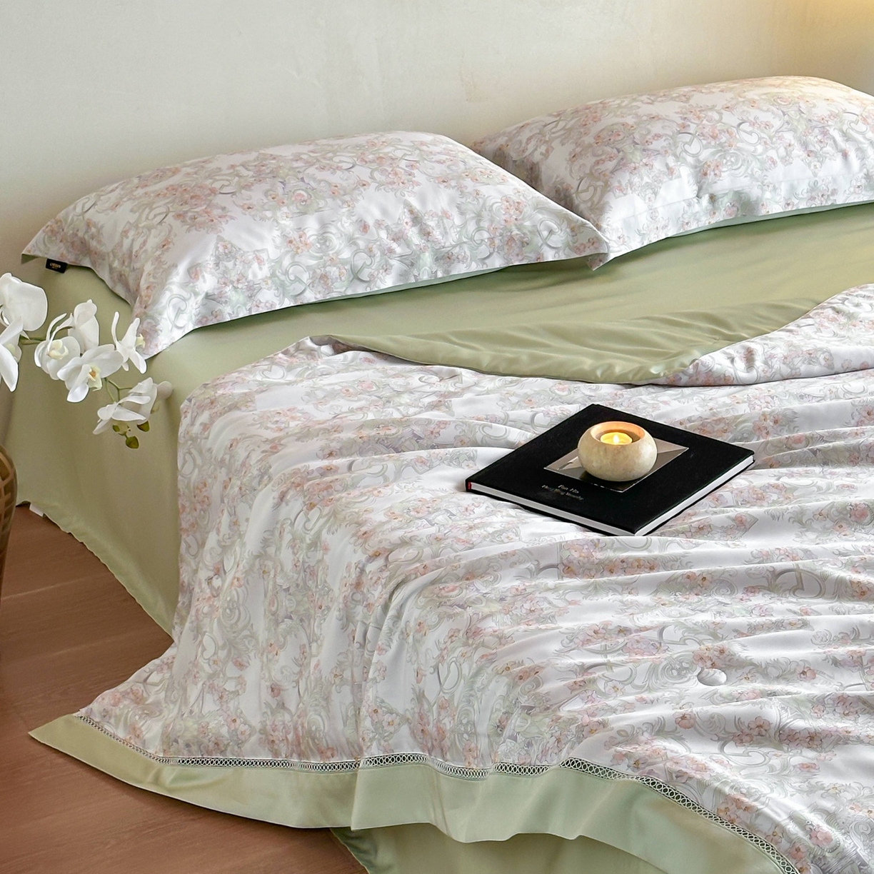 91家纺网 家纺一手货源 找家纺 丽笙被芯 2026新款兰精天丝数码印花Naia镂空夏被夏凉被空调被 莉格