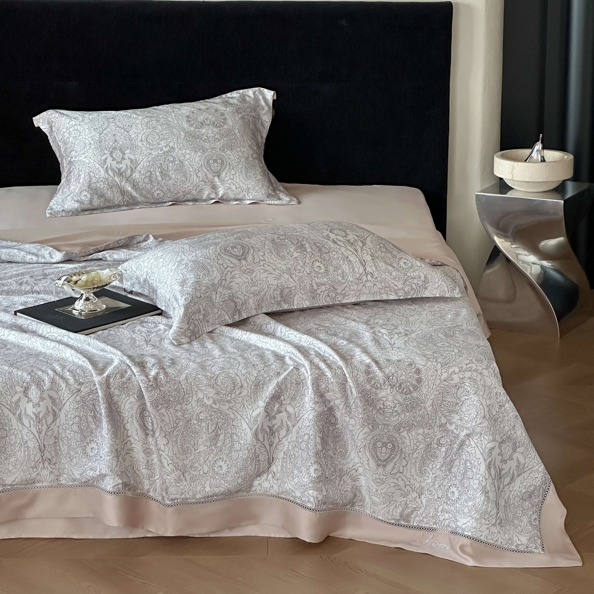 丽笙被芯 2026新款兰精天丝数码印花Naia镂空夏被夏凉被空调被 罗莎白