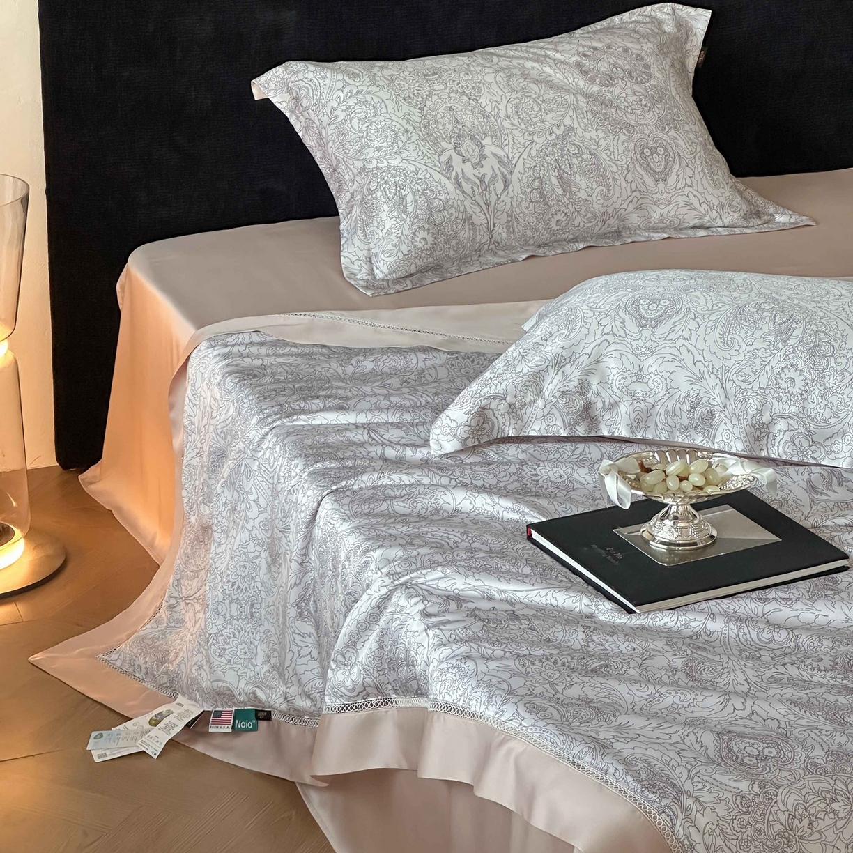 91家纺网 家纺一手货源 找家纺 丽笙被芯 2026新款兰精天丝数码印花Naia镂空夏被夏凉被空调被 罗莎白