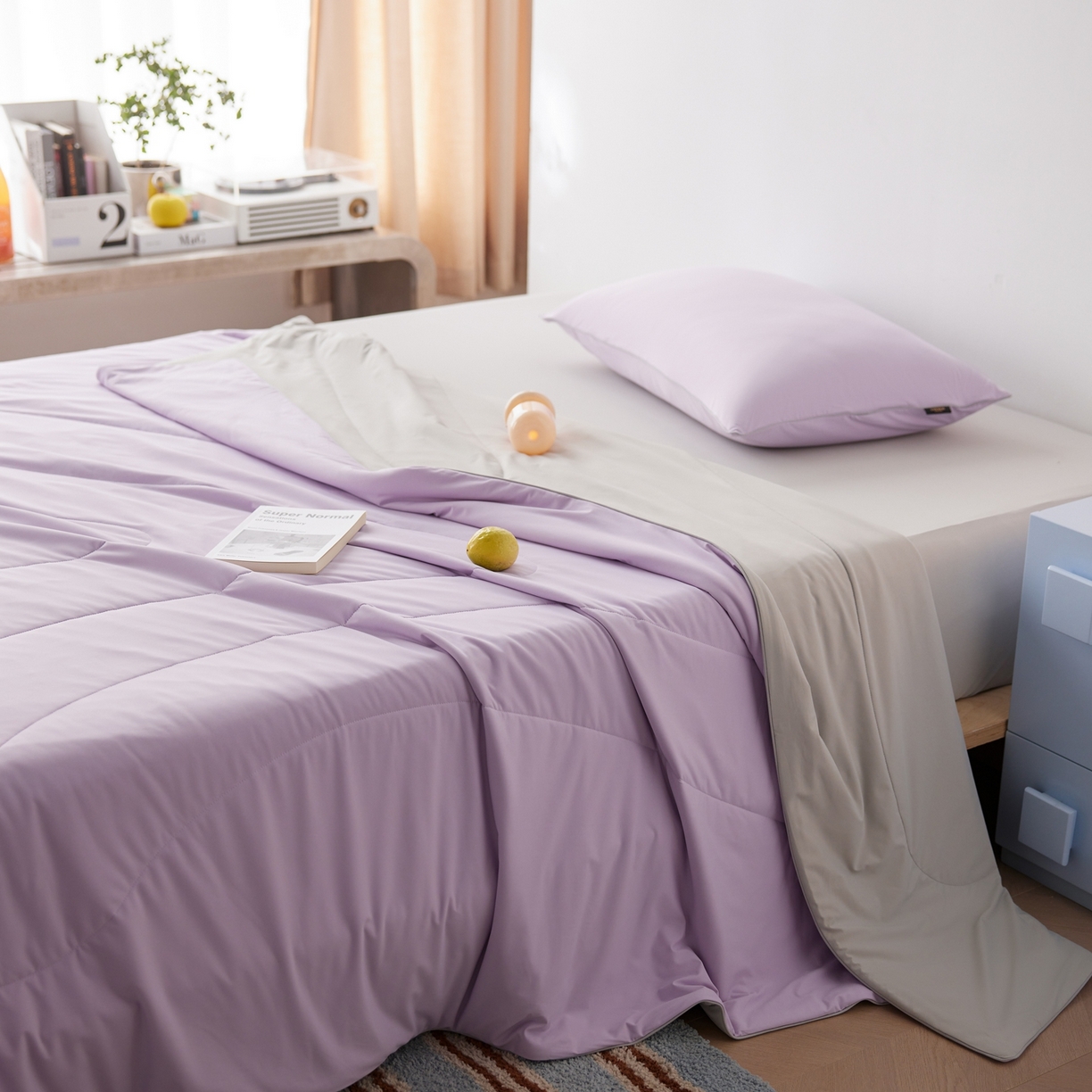 91家纺网 家纺一手货源 找家纺 丽笙被芯 2026新款冰皮凉凉夏被夏凉被空调被 芋泥波波