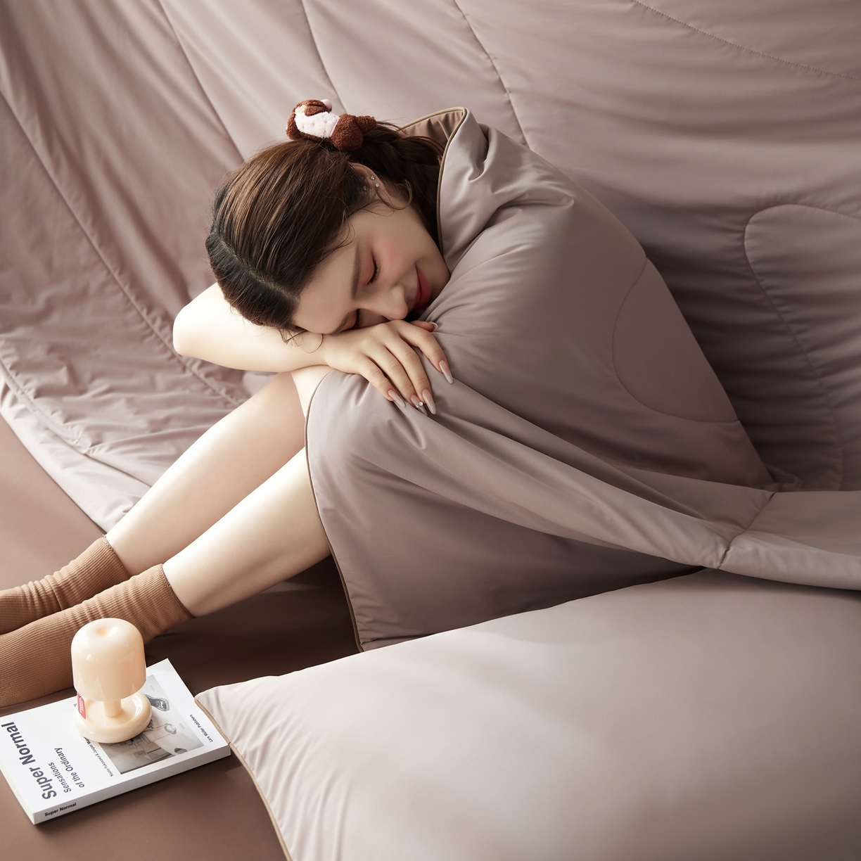 91家纺网 家纺一手货源 找家纺 丽笙被芯 2026新款冰皮凉凉夏被夏凉被空调被 榛果可可