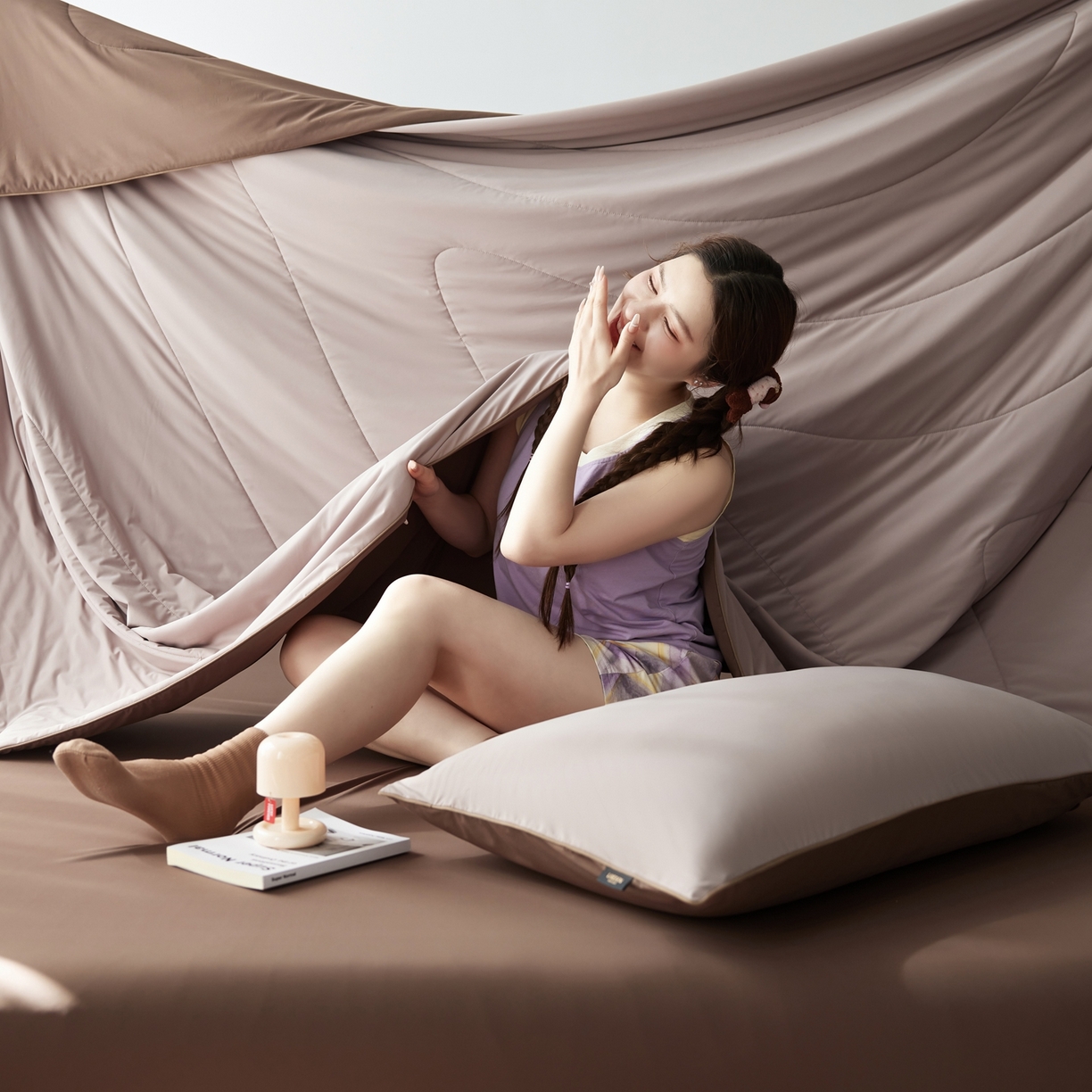 91家纺网 家纺一手货源 找家纺 丽笙被芯 2026新款冰皮凉凉夏被夏凉被空调被 榛果可可