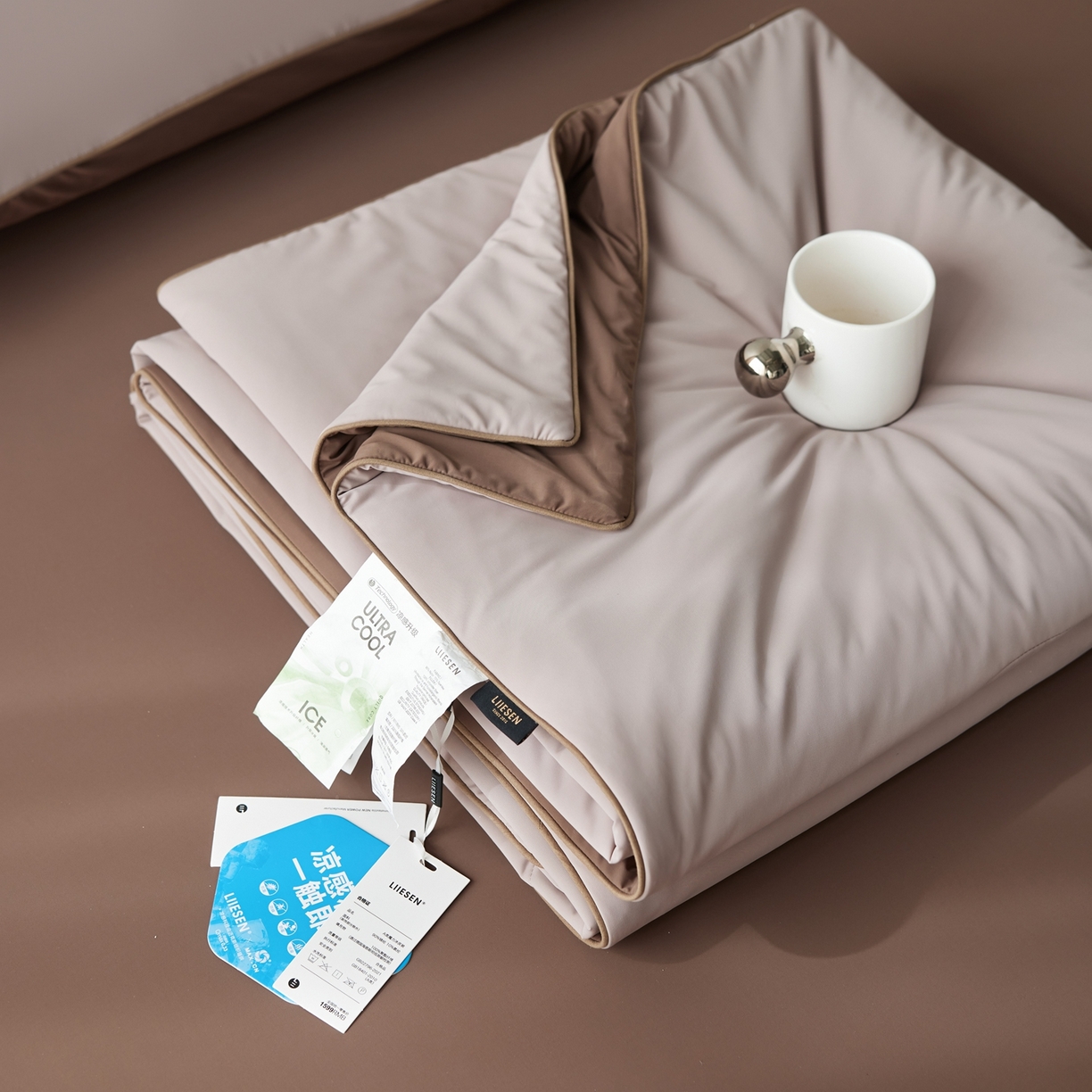 91家纺网 家纺一手货源 找家纺 丽笙被芯 2026新款冰皮凉凉夏被夏凉被空调被 榛果可可