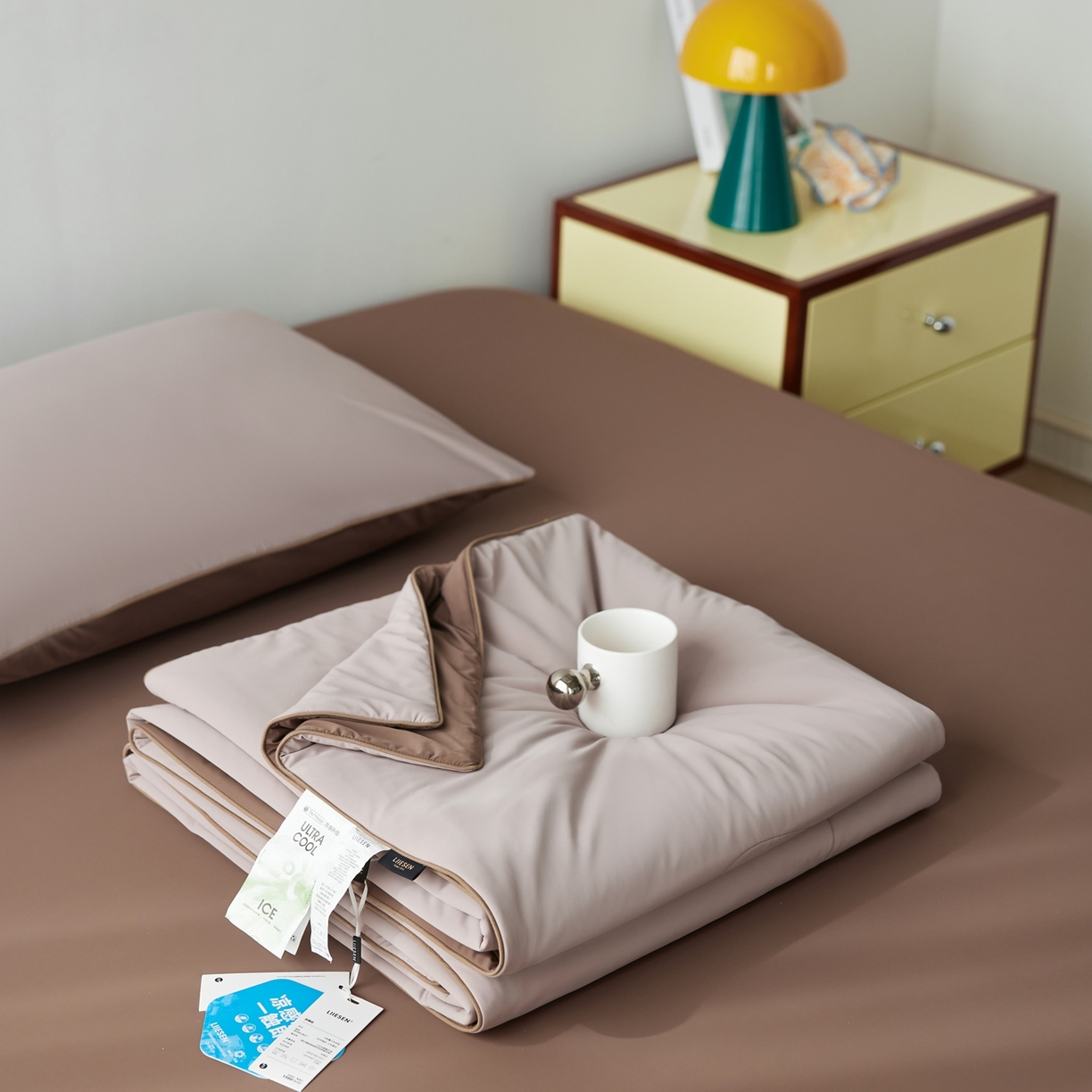 91家纺网 家纺一手货源 找家纺 丽笙被芯 2026新款冰皮凉凉夏被夏凉被空调被 榛果可可