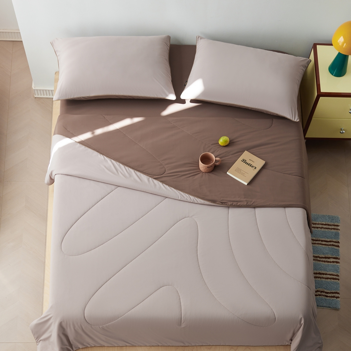 91家纺网 家纺一手货源 找家纺 丽笙被芯 2026新款冰皮凉凉夏被夏凉被空调被 榛果可可