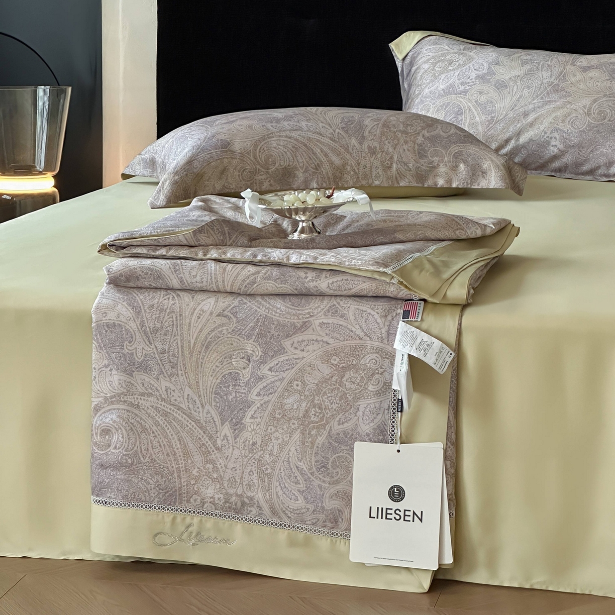 91家纺网 家纺一手货源 找家纺 丽笙被芯 2026新款兰精天丝数码印花Naia镂空夏被夏凉被空调被 尼芙绿