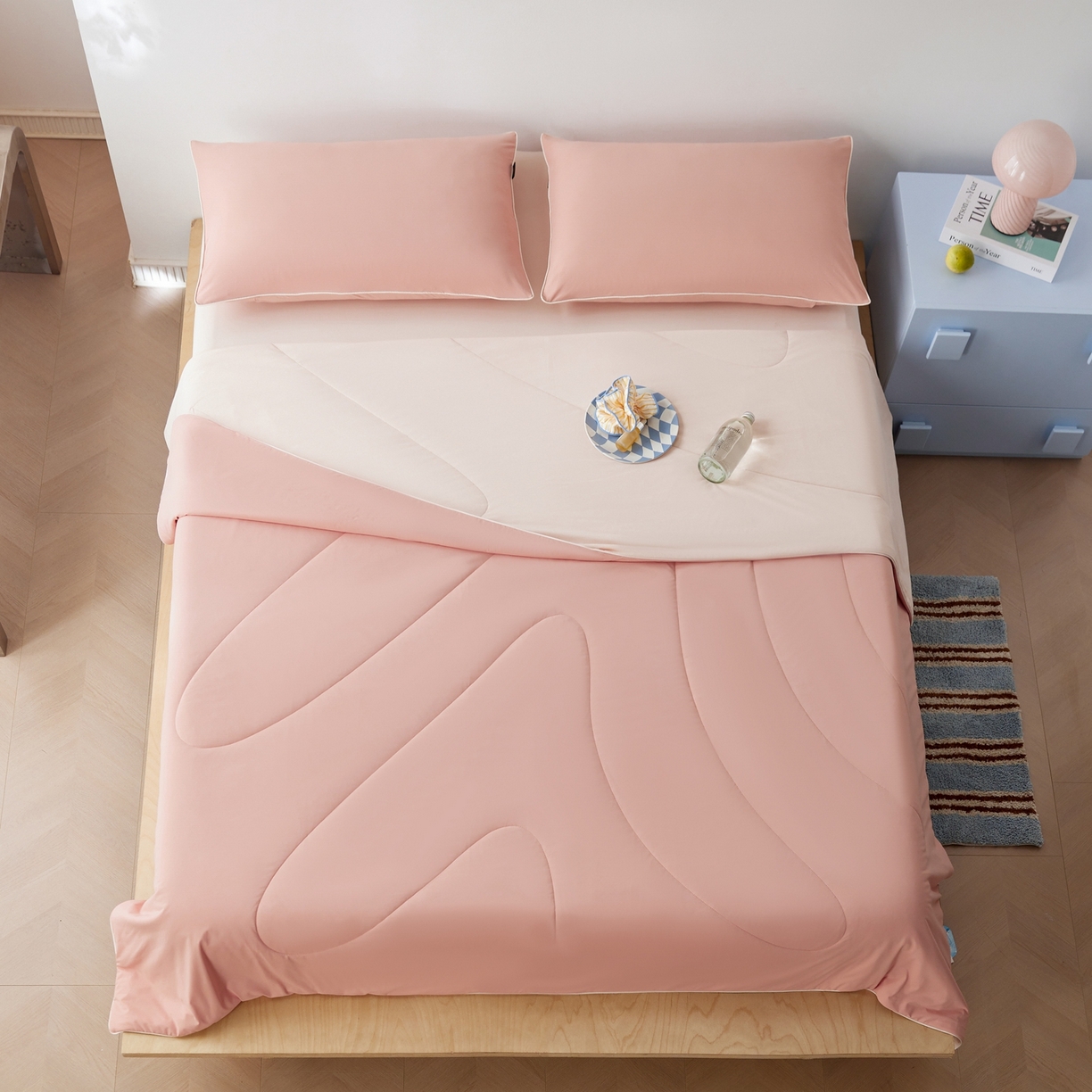 91家纺网 家纺一手货源 找家纺 丽笙被芯 2026新款冰皮凉凉夏被夏凉被空调被 芝士桃桃