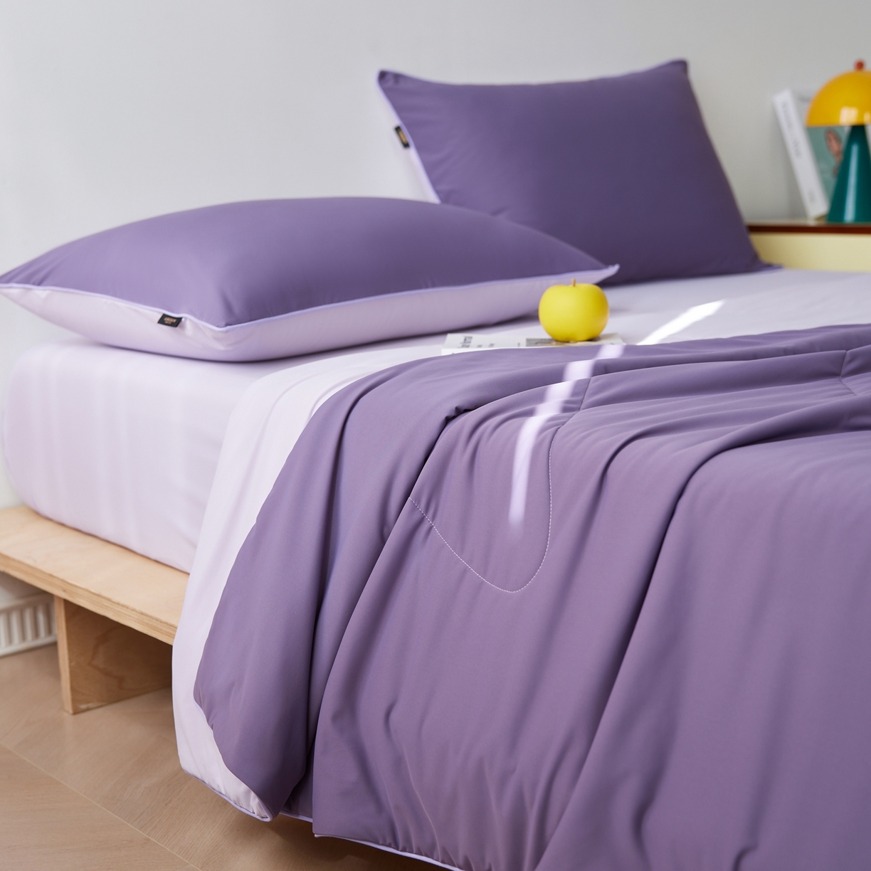 91家纺网 家纺一手货源 找家纺 丽笙被芯 2026新款冰皮凉凉夏被夏凉被空调被 紫米黑加仑