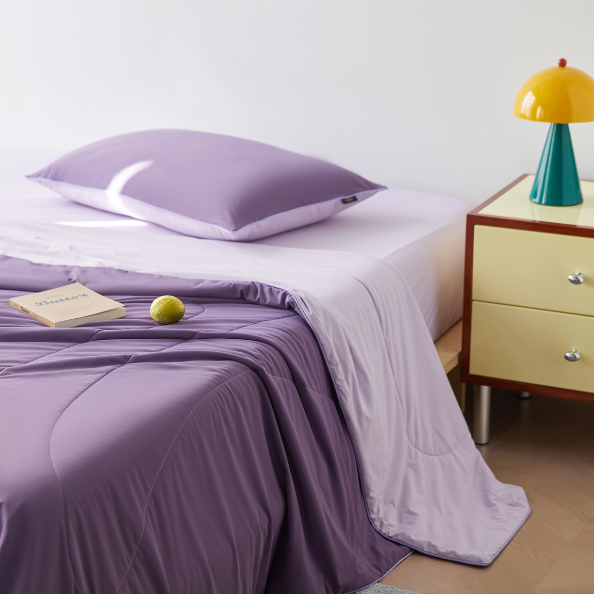 91家纺网 家纺一手货源 找家纺 丽笙被芯 2026新款冰皮凉凉夏被夏凉被空调被 紫米黑加仑