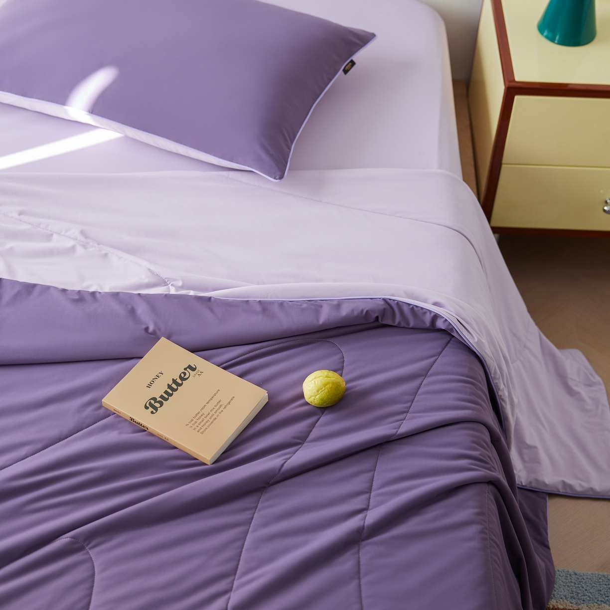 91家纺网 家纺一手货源 找家纺 丽笙被芯 2026新款冰皮凉凉夏被夏凉被空调被 紫米黑加仑