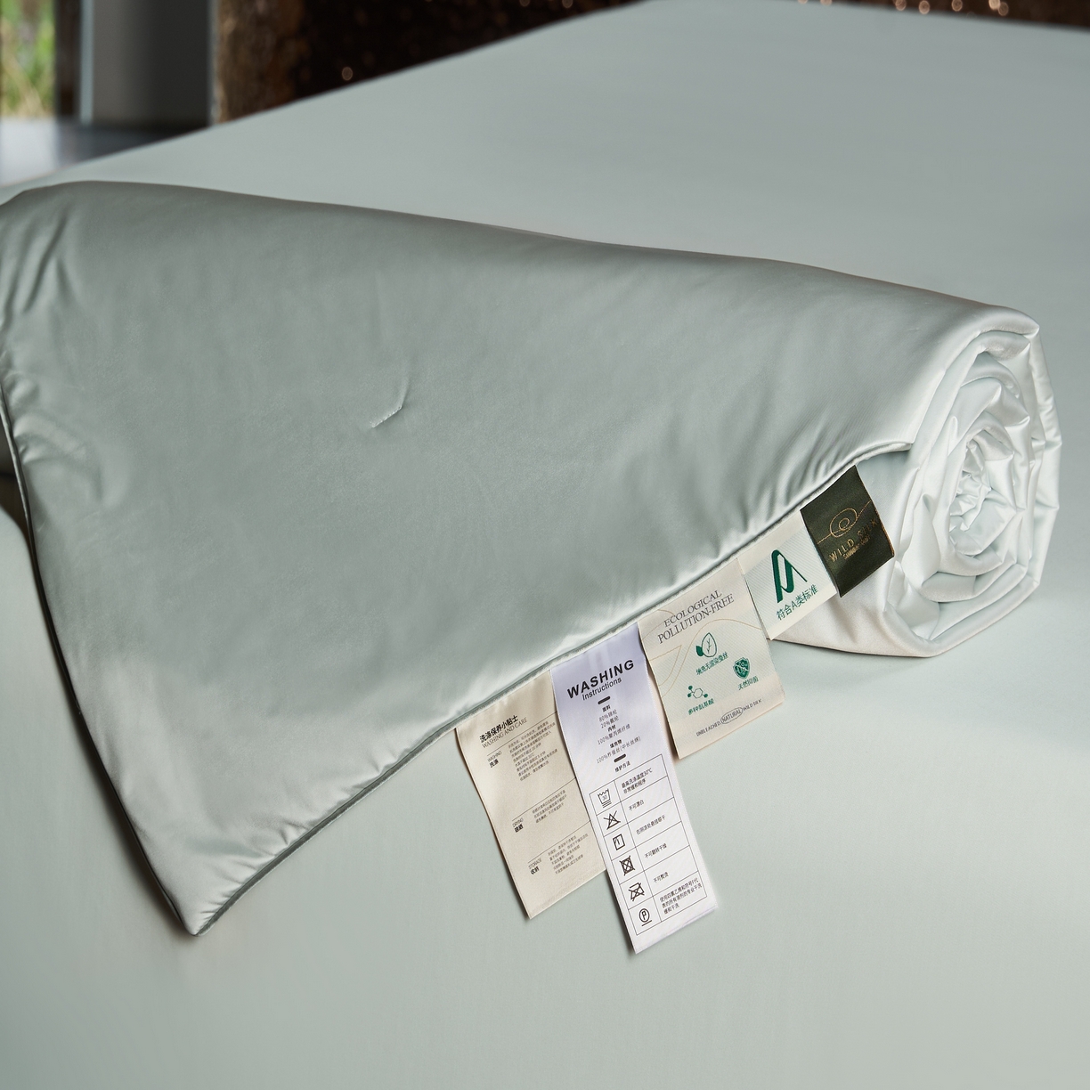 91家纺网 家纺一手货源 找家纺 桂雅居 2026新款珍妮莎纤凉野蚕丝被夏被空调被夏凉被 云淡碧（最低控价：298起(券后价) 充值会员价-10）