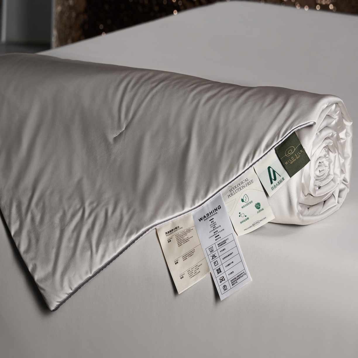 91家纺网 家纺一手货源 找家纺 桂雅居 2026新款珍妮莎纤凉野蚕丝被夏被空调被夏凉被 月光灰（最低控价：298起(券后价) 充值会员价-10）