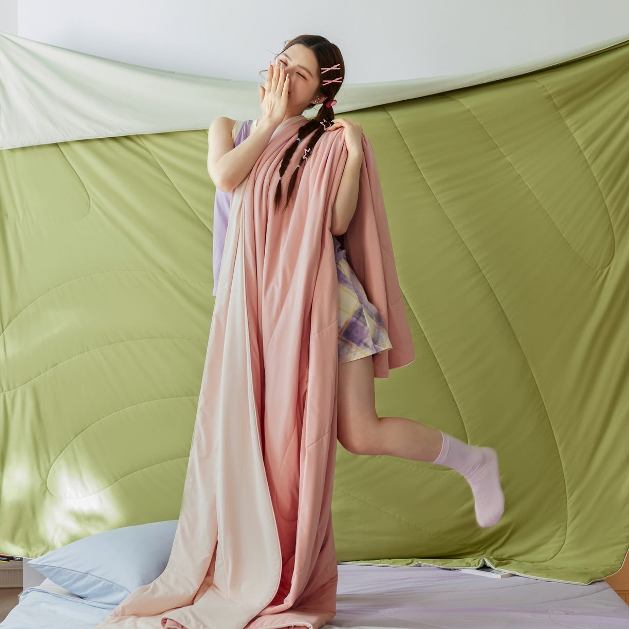 91家纺网 家纺一手货源 找家纺 丽笙被芯 2026新款冰皮凉凉夏被夏凉被空调被 组合图（仅供展示不可下单）