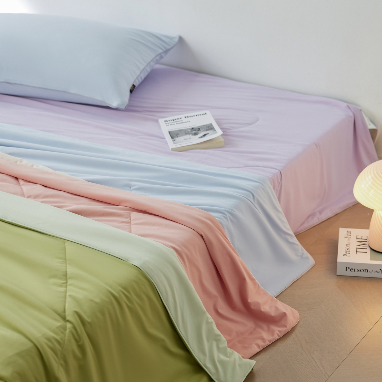 91家纺网 家纺一手货源 找家纺 丽笙被芯 2026新款冰皮凉凉夏被夏凉被空调被 组合图（仅供展示不可下单）