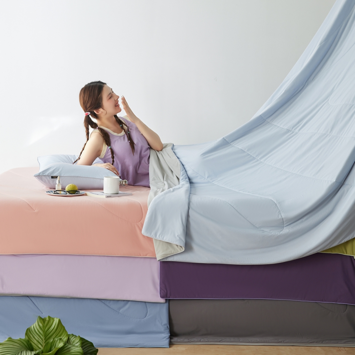 91家纺网 家纺一手货源 找家纺 丽笙被芯 2026新款冰皮凉凉夏被夏凉被空调被 组合图（仅供展示不可下单）