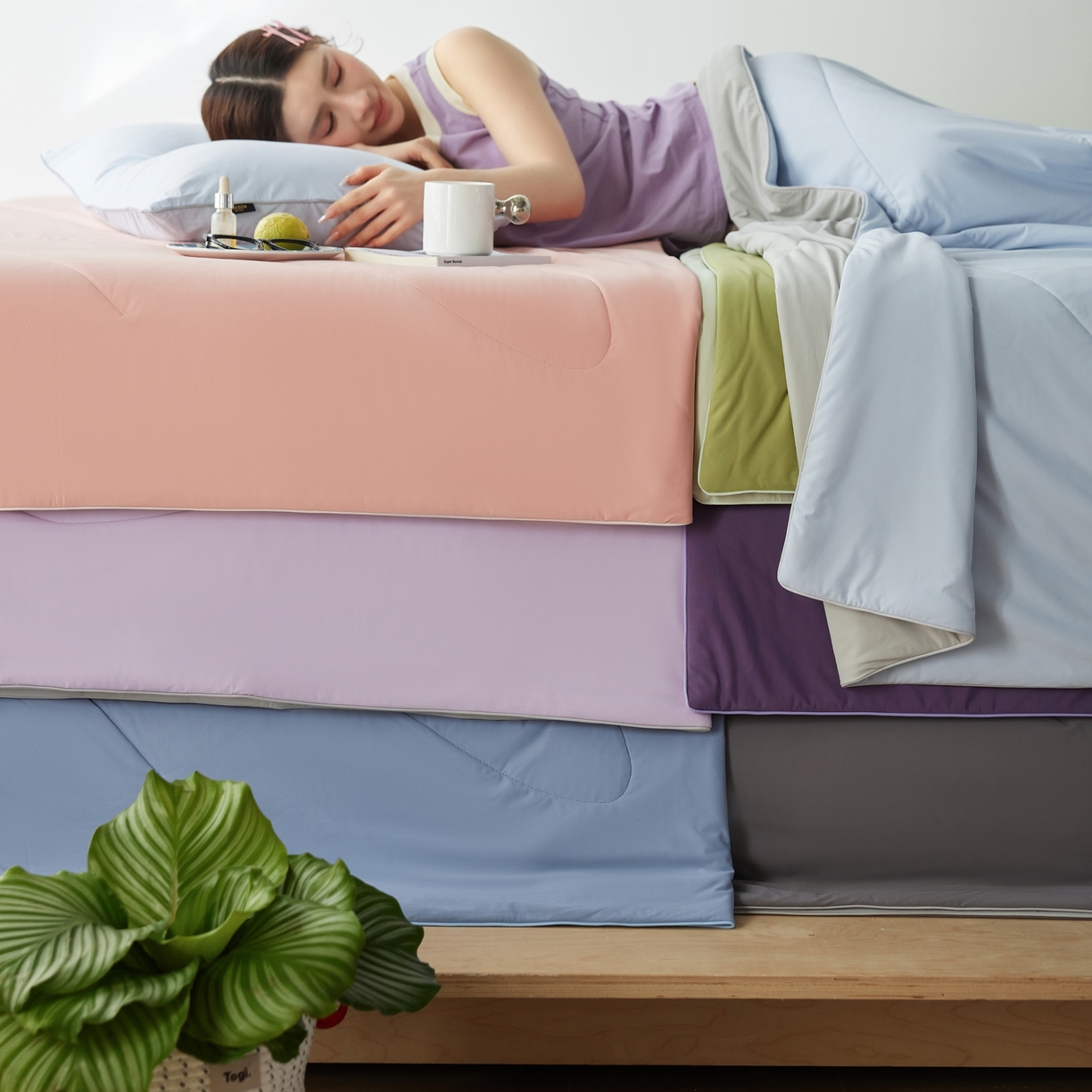 91家纺网 家纺一手货源 找家纺 丽笙被芯 2026新款冰皮凉凉夏被夏凉被空调被 组合图（仅供展示不可下单）