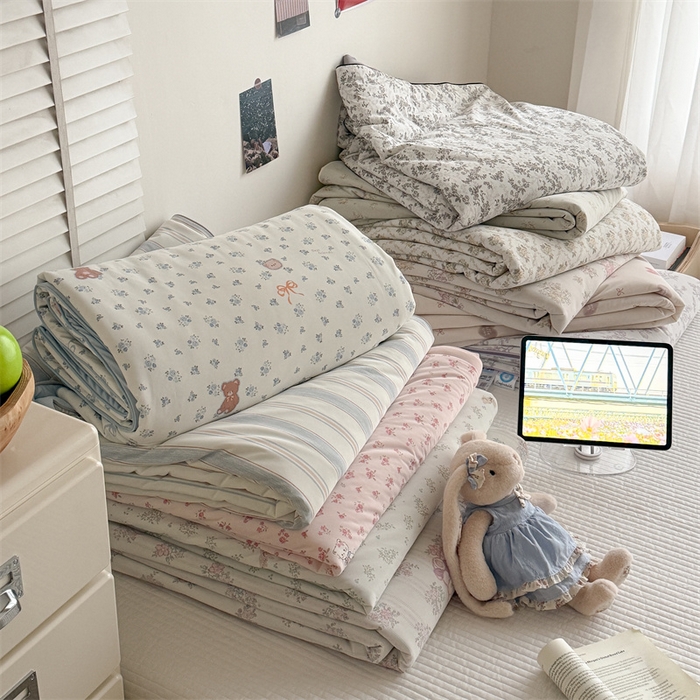 吾欢心 2026新款仿锦安高克重凉感丝（含氨纶）夏凉被冰激凌空调被凉感小冰皮夏被 组合图仅做展示不可下单