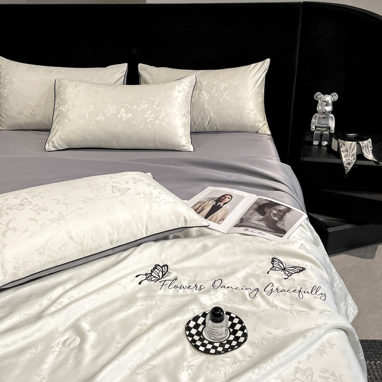 91家纺网 家纺一手货源 找家纺 （总）慕澄家纺 2026新款水洗真丝天丝提花刺绣夏凉被空调被夏被四件套-蝶影