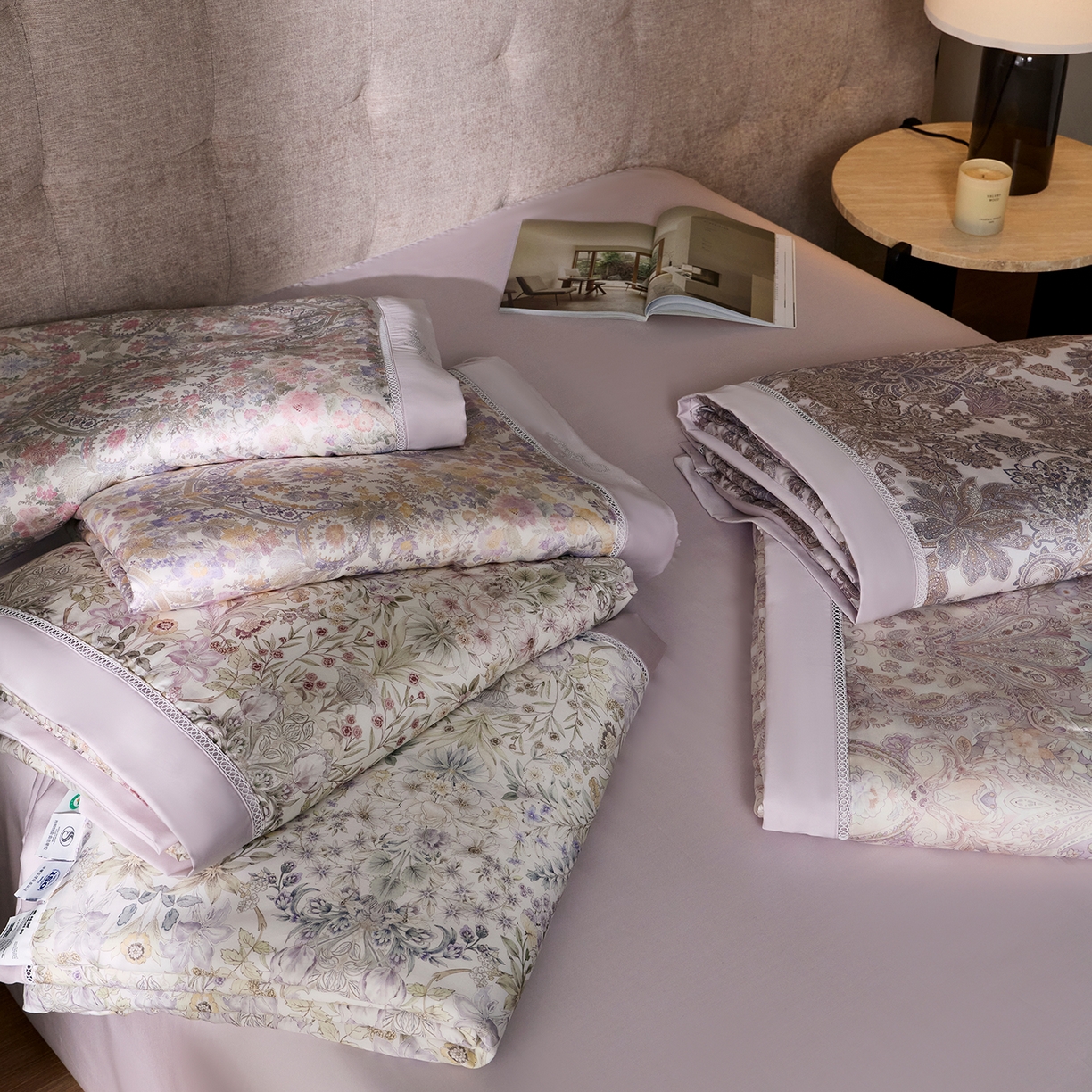 91家纺网 家纺一手货源 找家纺 （总）丽笙被芯 2026新款兰精天丝数码印花蚕丝镂空夏被夏凉被空调被