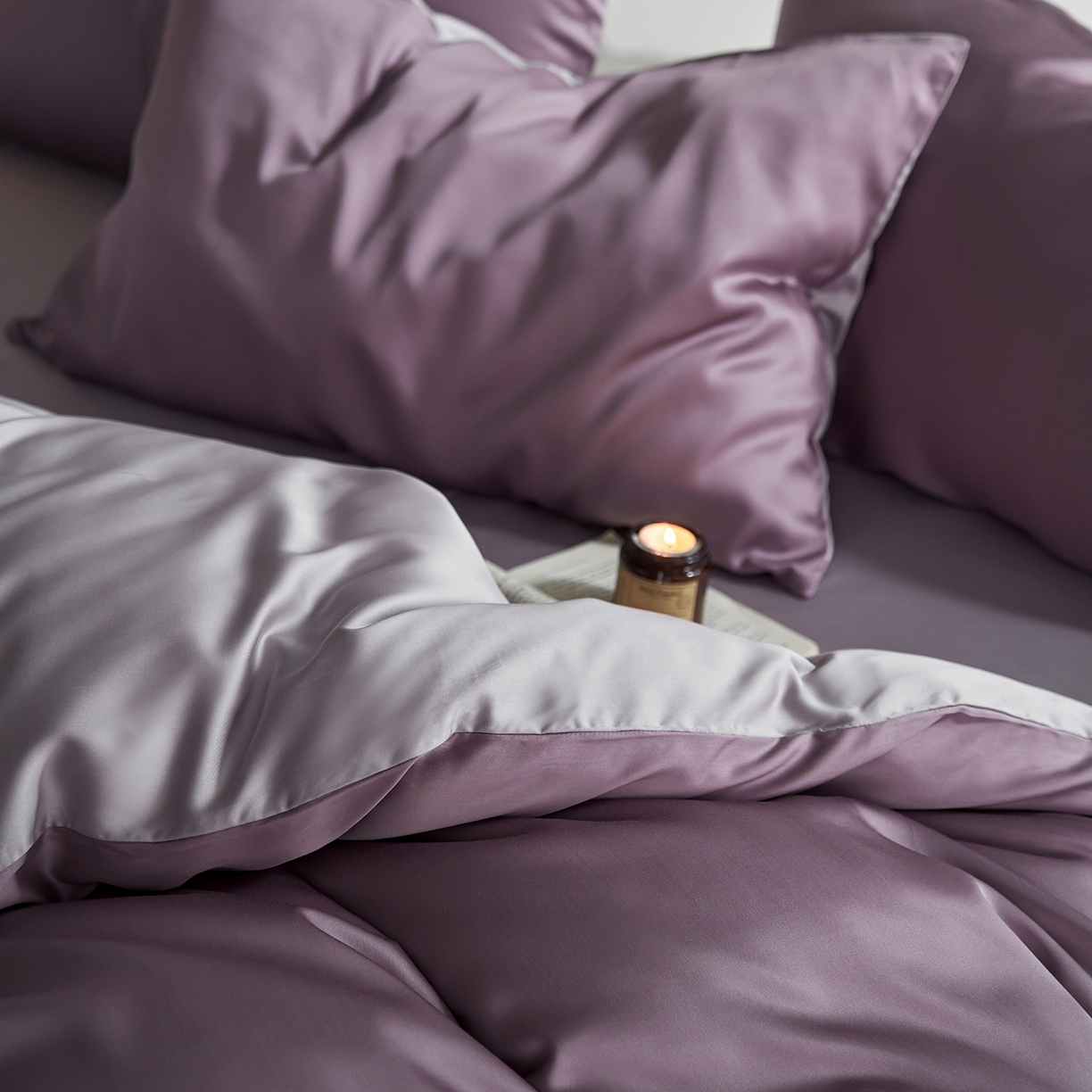 91家纺网 家纺一手货源 找家纺 轩和家居 2026新款60支奥地利兰精天丝四件套 鸢尾紫+事后清晨