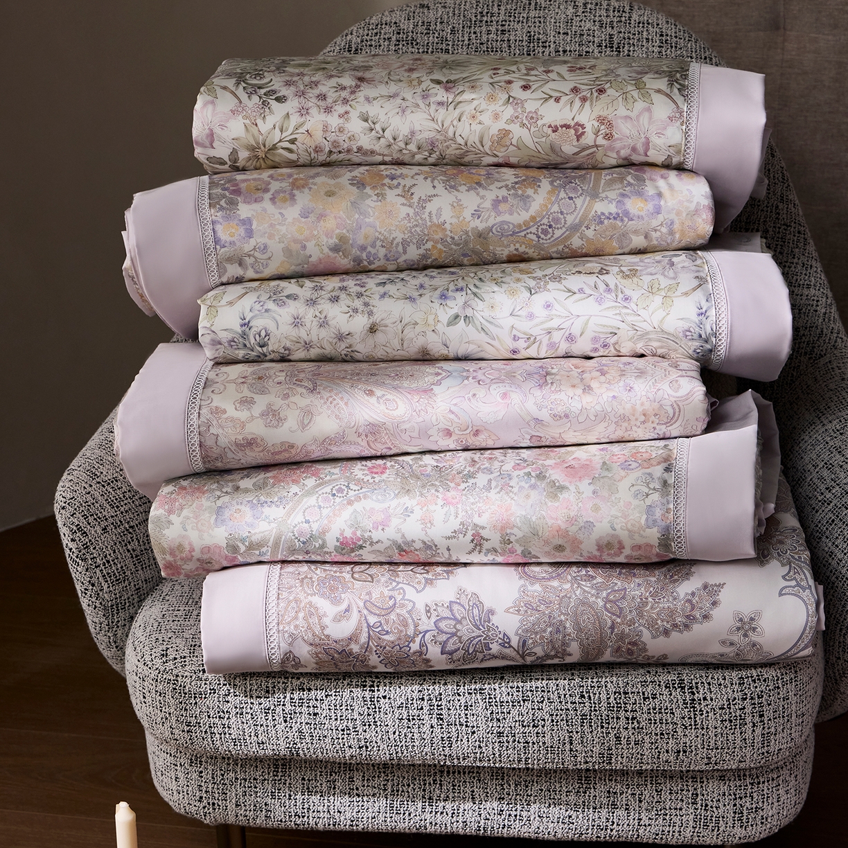 丽笙被芯 2026新款兰精天丝数码印花蚕丝镂空夏被夏凉被空调被 组合图（仅供展示不可下单）