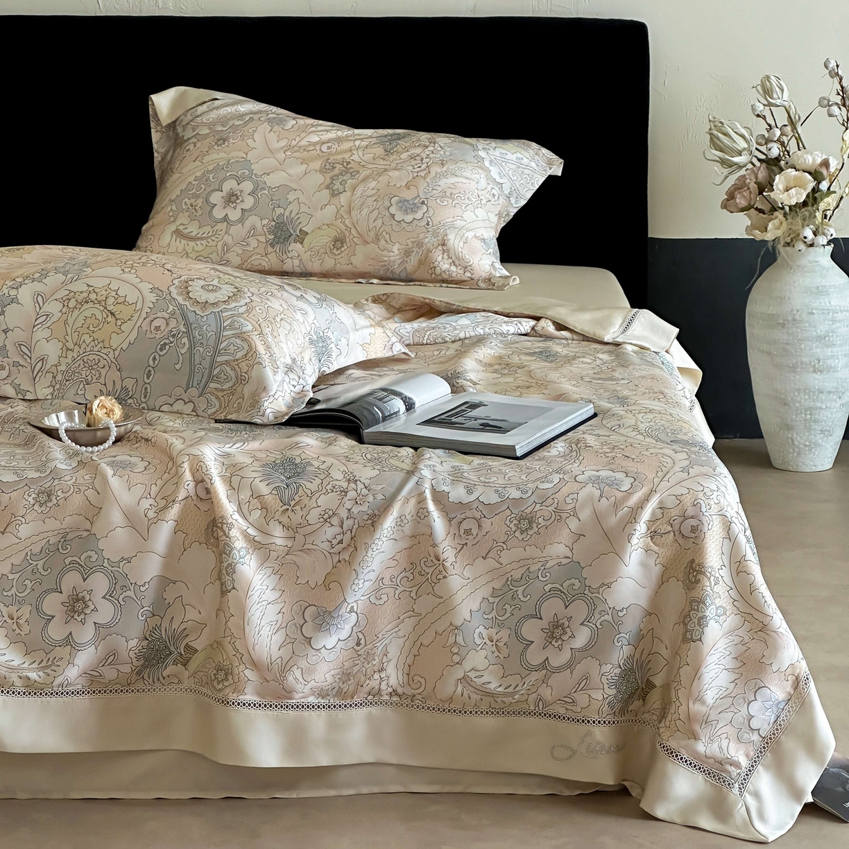 91家纺网 家纺一手货源 找家纺 丽笙被芯 2026新款A类兰精天丝数码印花Naia镂空夏被夏凉被空调被-系列二 阿瑞拉