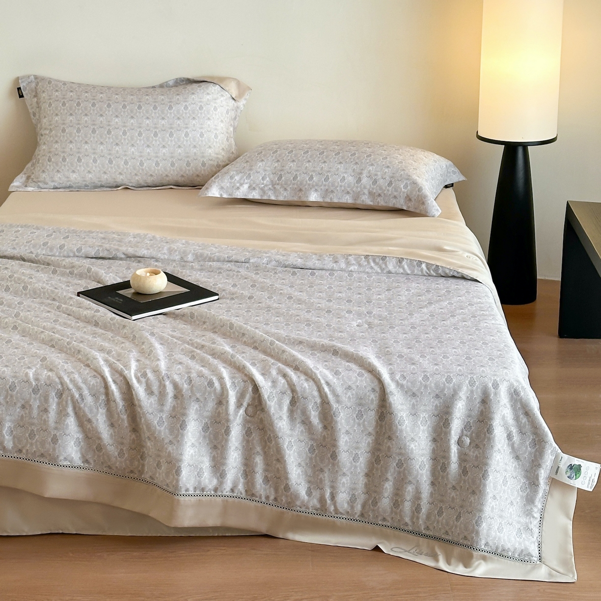 91家纺网 家纺一手货源 找家纺 丽笙被芯 2026新款A类兰精天丝数码印花Naia镂空夏被夏凉被空调被-系列二 弗里德-咖