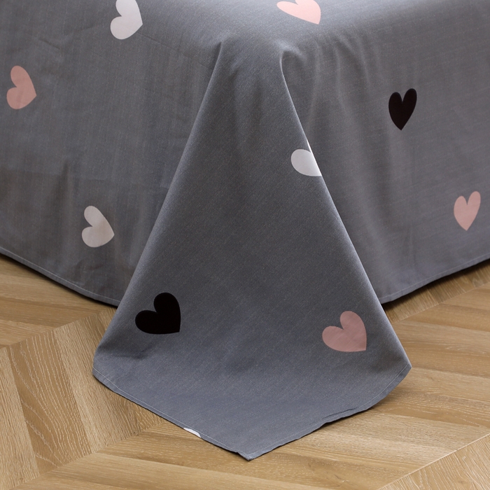 91家纺网 家纺一手货源 找家纺 馨雅家纺 2026新款多规格纯棉印花床单单品床单单件 许愿精灵-灰