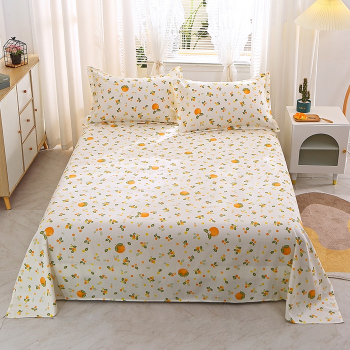 馨雅家纺 2026新款多规格纯棉印花床单单品床单单件 砂糖橘