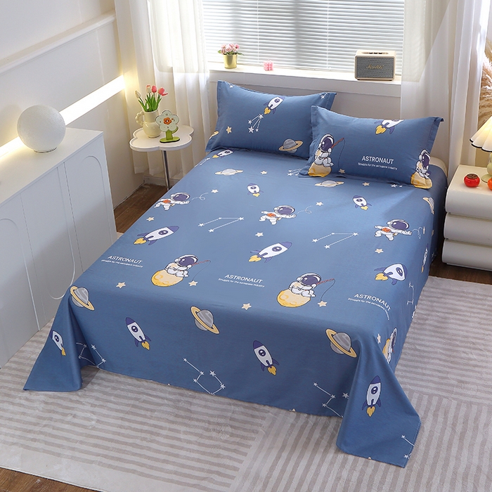 91家纺网 家纺一手货源 找家纺 馨雅家纺 2026新款多规格纯棉印花床单单品床单单件 星际迷航