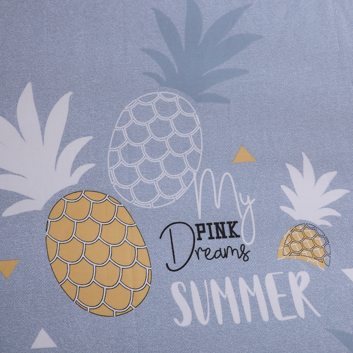 91家纺网 家纺一手货源 找家纺 馨雅家纺 2026新款多规格纯棉印花床单单品床单单件 菠萝物语-灰