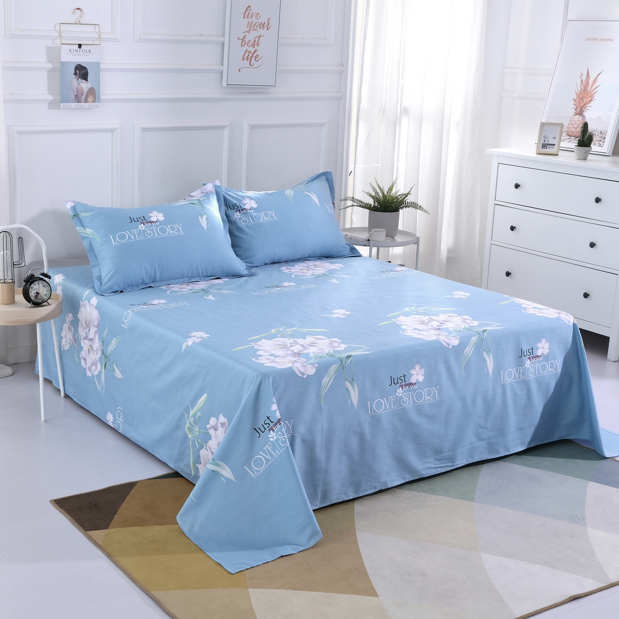 馨雅家纺 2026新款多规格纯棉印花床单单品床单单件 美人如玉