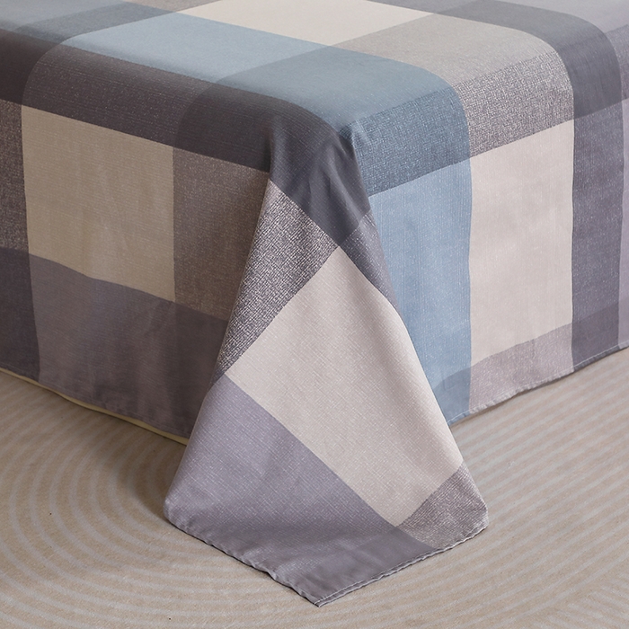 91家纺网 家纺一手货源 找家纺 馨雅家纺 2026新款多规格纯棉印花床单单品床单单件 奶昔-蓝