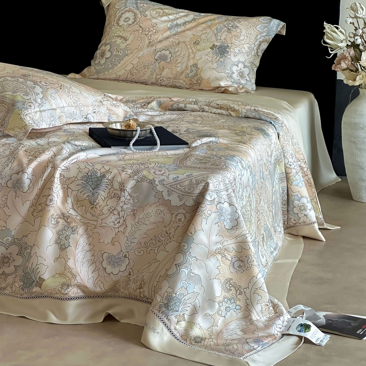 91家纺网 家纺一手货源 找家纺 丽笙被芯 2026新款A类兰精天丝数码印花Naia镂空夏被夏凉被空调被-系列二 阿瑞拉