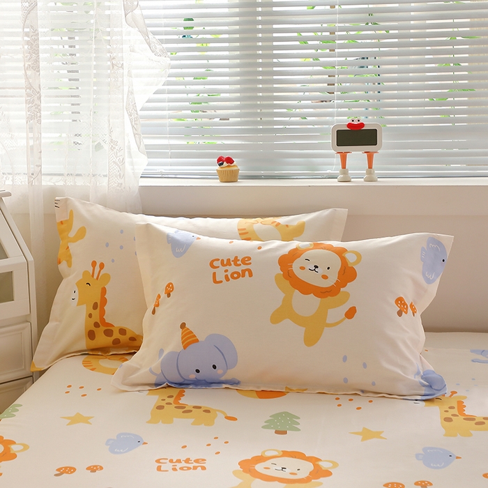 馨雅家纺 2026新款简欧纯棉印花枕套单品枕套枕套单件 狮子乐园