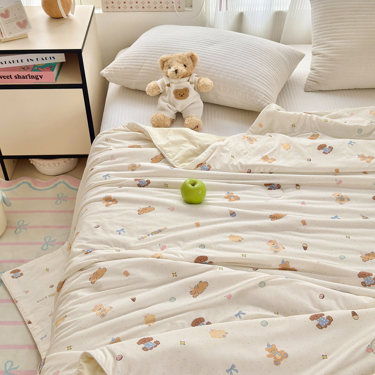 91家纺网 家纺一手货源 找家纺 亿梵家居 2026新款锦氨印花凉感夏被 甜心宝贝