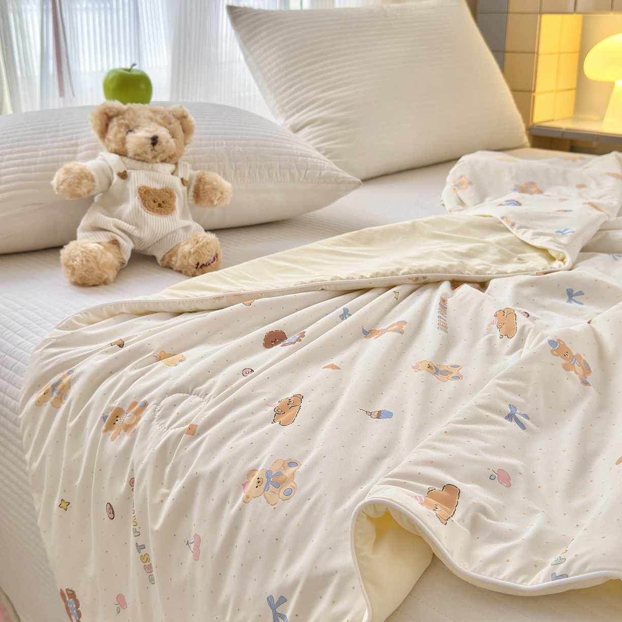 91家纺网 家纺一手货源 找家纺 亿梵家居 2026新款锦氨印花凉感夏被 甜心宝贝