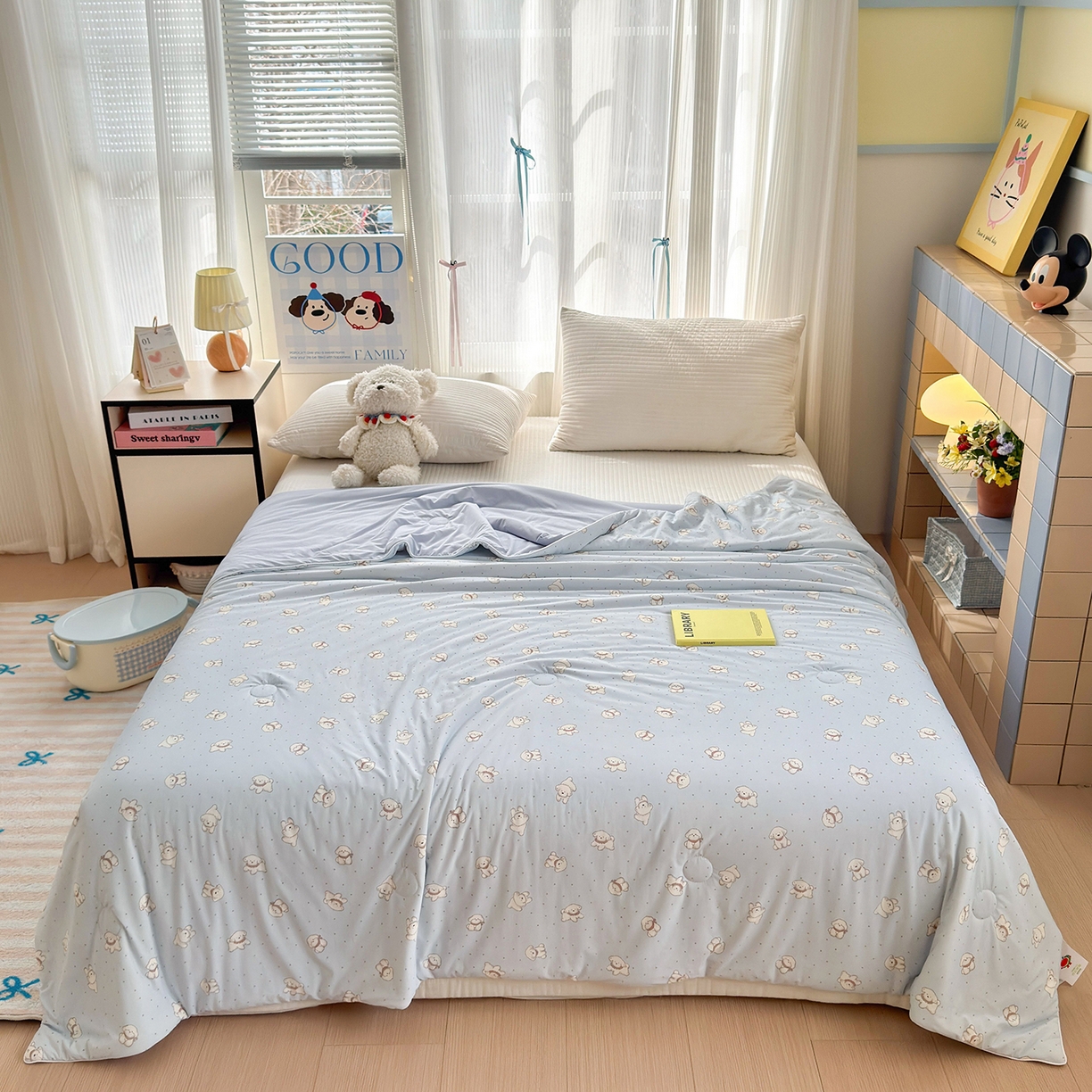 亿梵家居 2026新款锦氨印花凉感夏被 纳瑞小狗