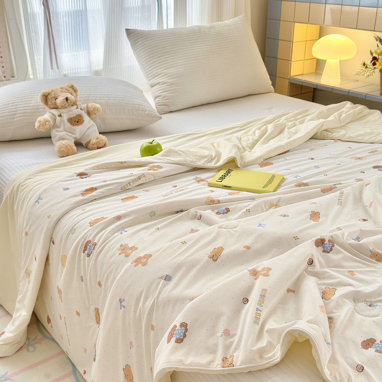 91家纺网 家纺一手货源 找家纺 亿梵家居 2026新款锦氨印花凉感夏被 甜心宝贝