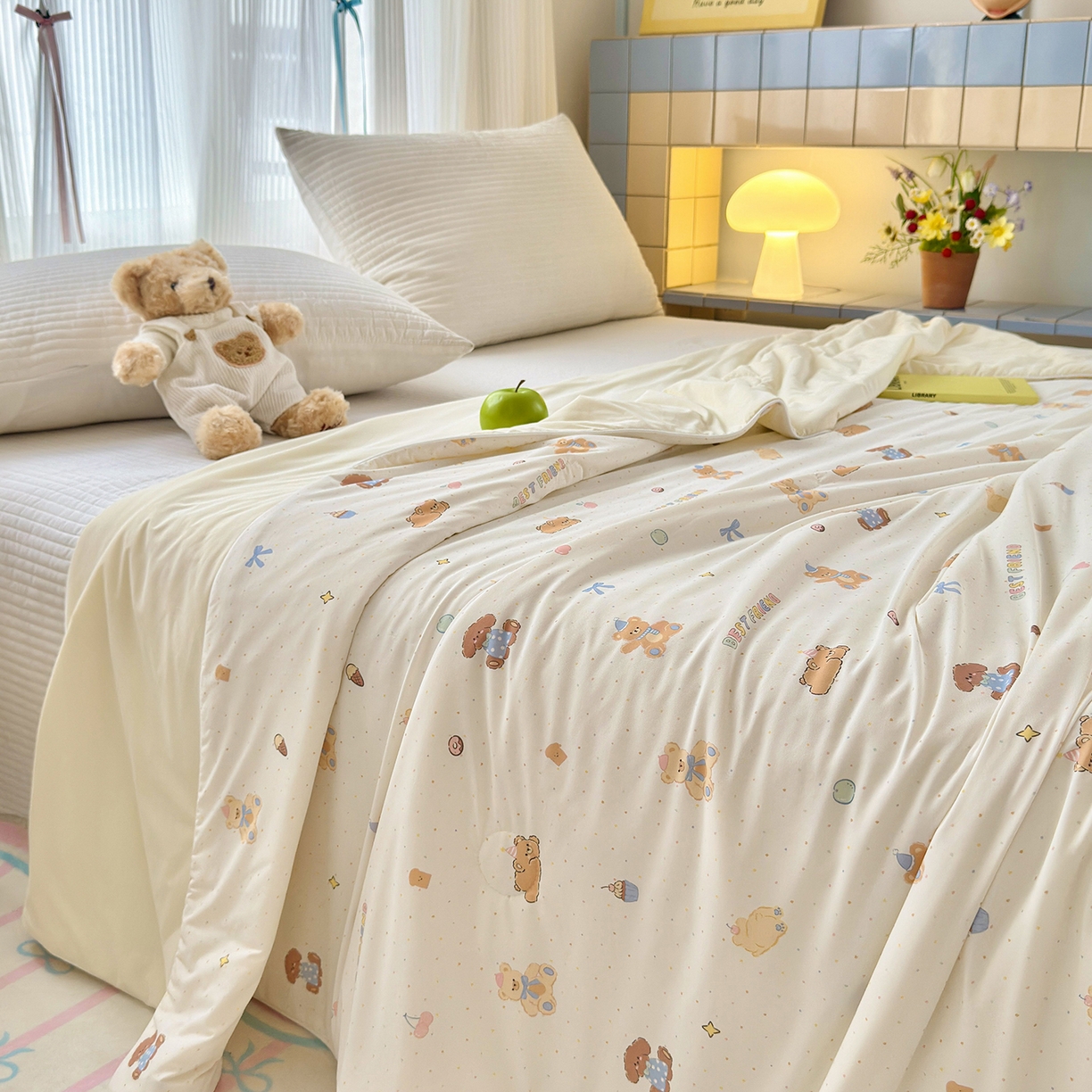 91家纺网 家纺一手货源 找家纺 亿梵家居 2026新款锦氨印花凉感夏被 甜心宝贝