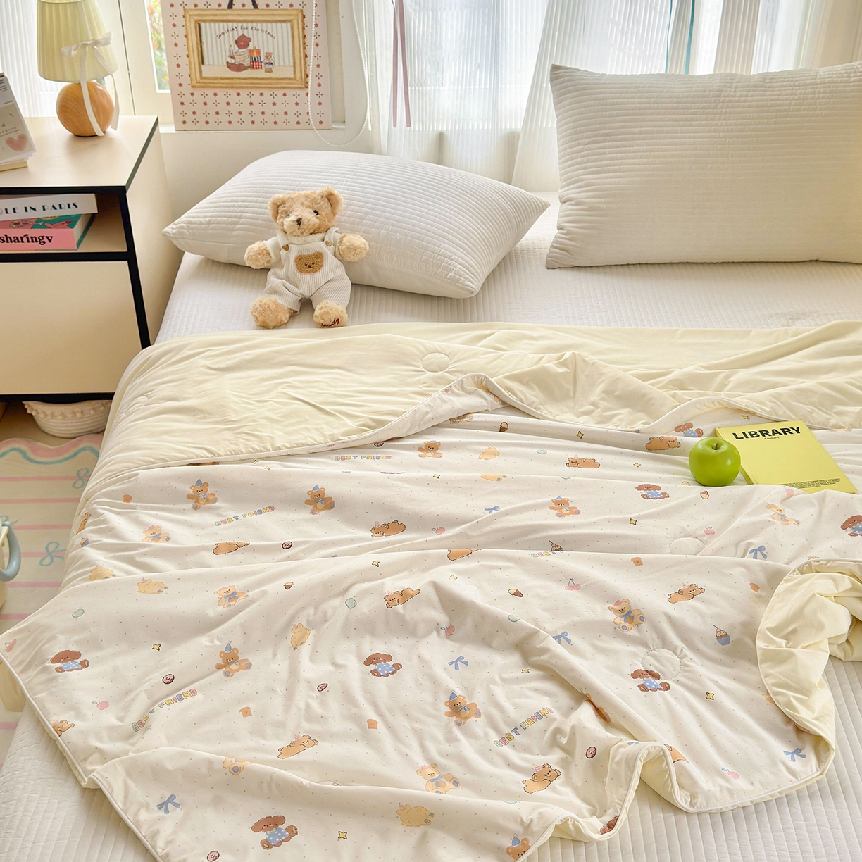 91家纺网 家纺一手货源 找家纺 亿梵家居 2026新款锦氨印花凉感夏被 甜心宝贝