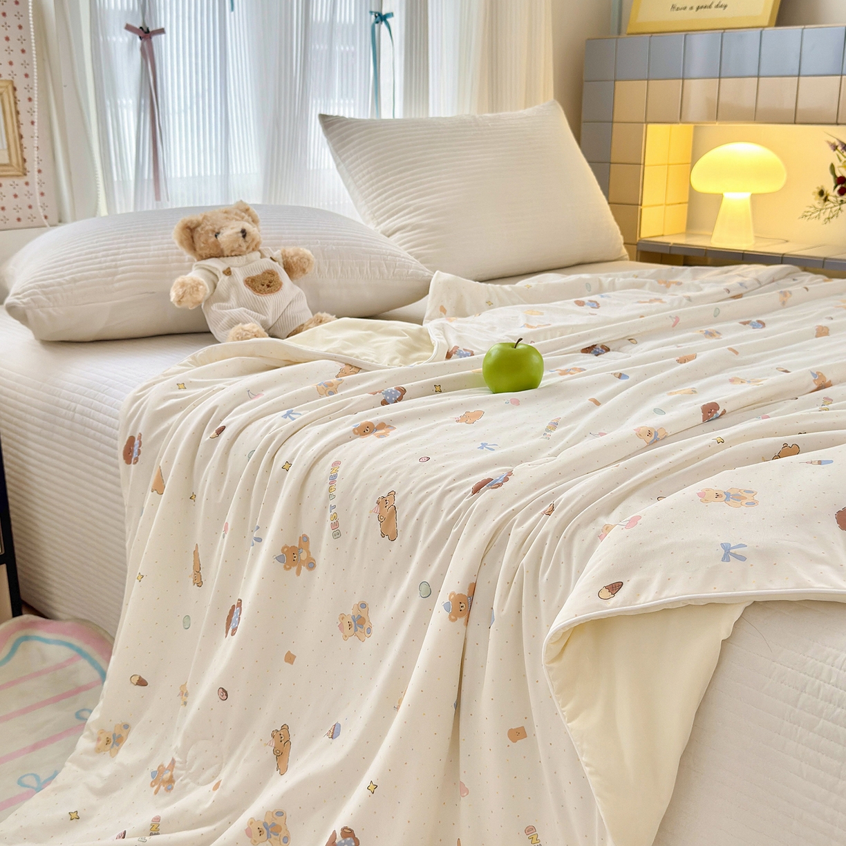 91家纺网 家纺一手货源 找家纺 亿梵家居 2026新款锦氨印花凉感夏被 甜心宝贝