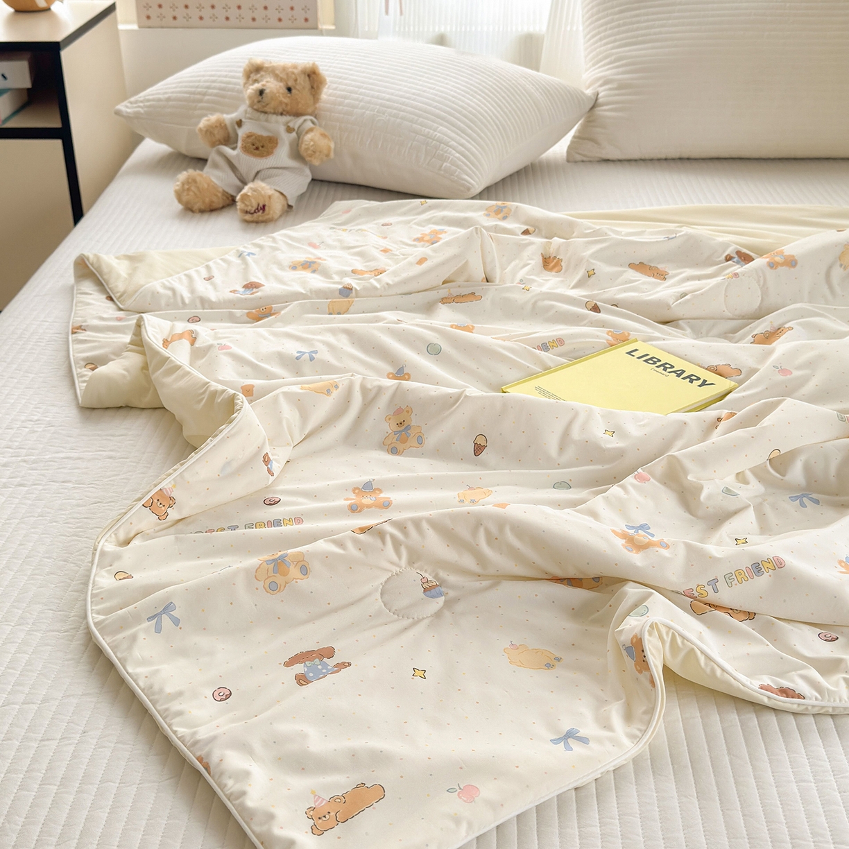 91家纺网 家纺一手货源 找家纺 亿梵家居 2026新款锦氨印花凉感夏被 甜心宝贝