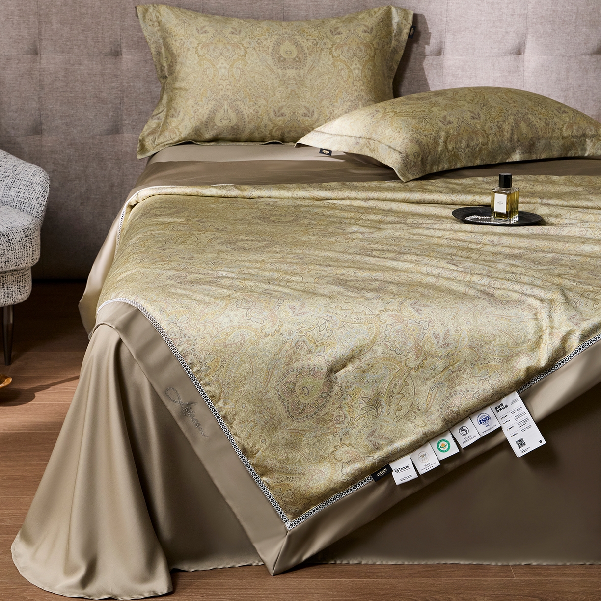 91家纺网 家纺一手货源 找家纺 丽笙被芯 2026新款兰精天丝数码印花蚕丝镂空夏被夏凉被空调被 科迪亚