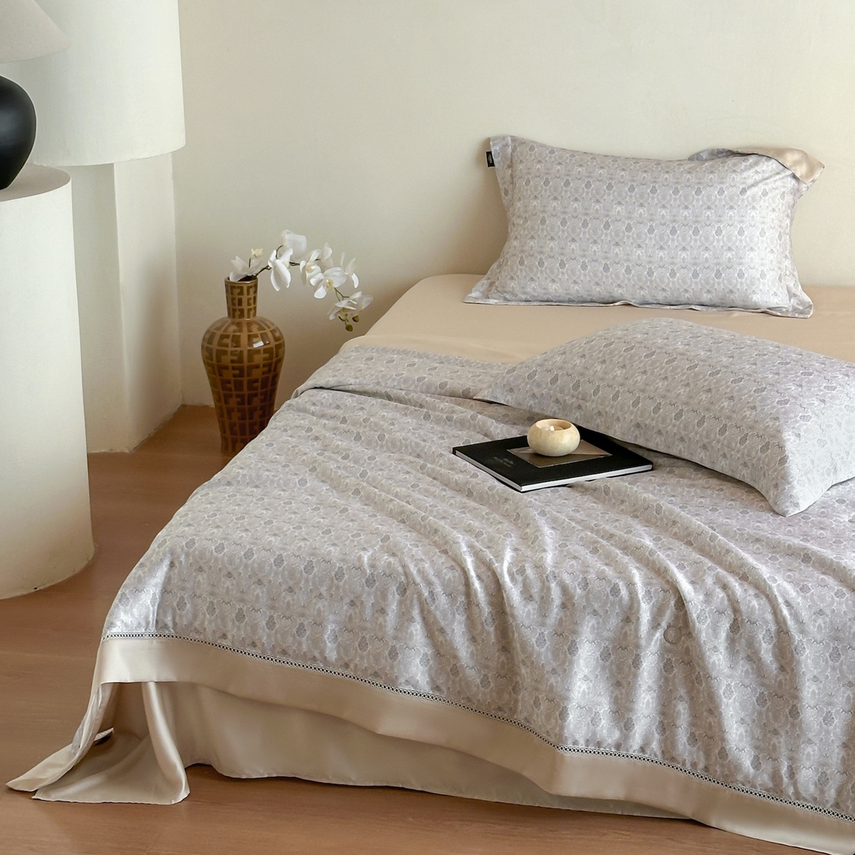 91家纺网 家纺一手货源 找家纺 丽笙被芯 2026新款A类兰精天丝数码印花Naia镂空夏被夏凉被空调被-系列二 弗里德-咖