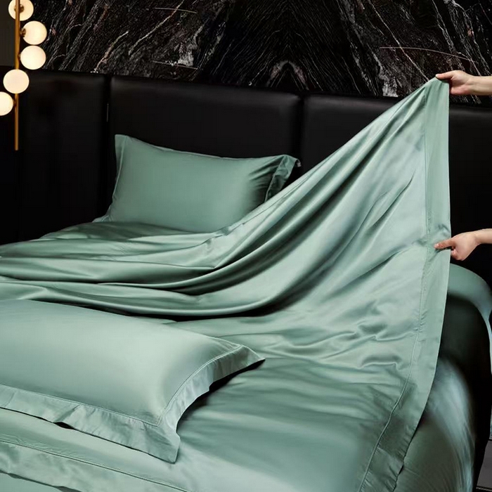 91家纺网 家纺一手货源 找家纺 玖玖爱家纺 2026新款顶奢进口LFH级天丝棉四件套--雅韵 雅韵-青石蓝