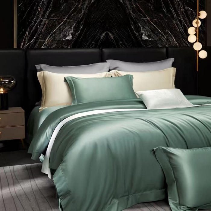 91家纺网 家纺一手货源 找家纺 玖玖爱家纺 2026新款顶奢进口LFH级天丝棉四件套--雅韵 雅韵-青石蓝